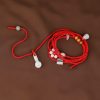 Cadena de Cintura del Zodiaco en Madera de Durazno e Hilo Rojo Peach Wood Zodiac Belly Chain with Red String