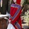 Red Heart Tassel Tibetan Hooded Shawl Red Heart Tassel Tibetan Hooded Shawl