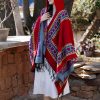 Red Heart Tassel Tibetan Hooded Shawl Red Heart Tassel Tibetan Hooded Shawl