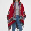 Red Heart Tassel Tibetan Hooded Shawl Red Heart Tassel Tibetan Hooded Shawl