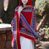 Red Heart Tassel Tibetan Hooded Shawl Red Heart Tassel Tibetan Hooded Shawl