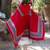 Red Heart Tassel Tibetan Hooded Shawl Red Heart Tassel Tibetan Hooded Shawl