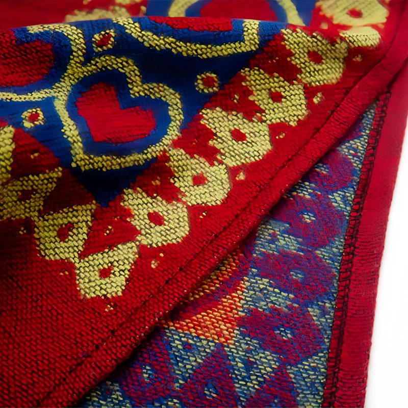 Red Heart Tassel Tibetan Hooded Shawl Red Heart Tassel Tibetan Hooded Shawl