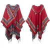 Red Heart Tassel Tibetan Hooded Shawl Red Heart Tassel Tibetan Hooded Shawl