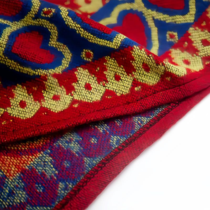 Red Heart Tassel Tibetan Hooded Shawl Red Heart Tassel Tibetan Hooded Shawl