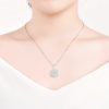 Silver Jade Laughing Buddha Pendant Necklace