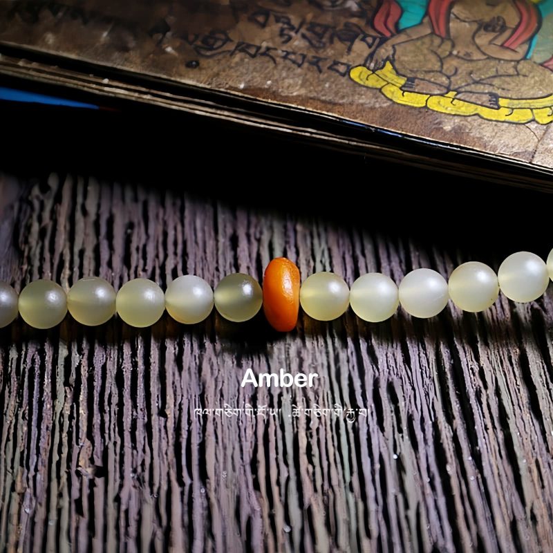 Tibet 108 Mala Sheep Horn Amber Luck Bracelet Tibet 108 Mala Sheep Horn Amber Luck Bracelet