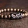 チベット産黒檀×純銅 平安ブレスレット Tibet Ebony Wood Copper Peace Bracelet