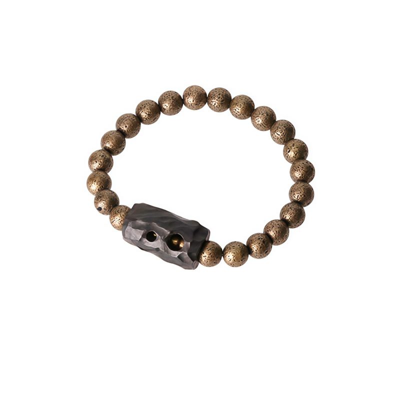 チベット産黒檀×純銅 平安ブレスレット Tibet Ebony Wood Copper Peace Bracelet