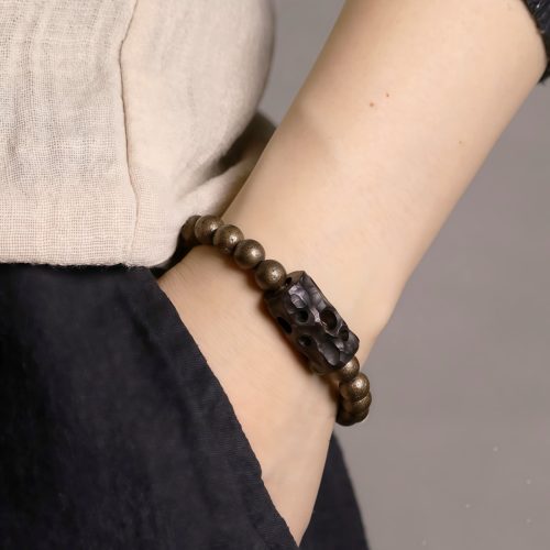 チベット産黒檀×純銅 平安ブレスレット