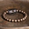 チベット産黒檀×純銅 平安ブレスレット Tibet Ebony Wood Copper Peace Bracelet