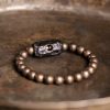 チベット産黒檀×純銅 平安ブレスレット Tibet Ebony Wood Copper Peace Bracelet