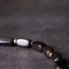 Tibet Ebony Wood Dzi Bead Copper Double Wrap Bracelet