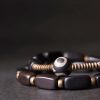 Tibet Ebony Wood Dzi Bead Copper Double Wrap Bracelet