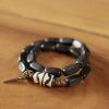 Tibet Ebony Wood Dzi Bead Copper Double Wrap Bracelet