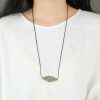 Collar de Protección con Turquesa del Tíbet en Talla Marquesa Tibet Turquoise Marquise Protection Necklace