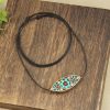 Collar de Protección con Turquesa del Tíbet en Talla Marquesa Tibet Turquoise Marquise Protection Necklace