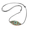 Collar de Protección con Turquesa del Tíbet en Talla Marquesa Tibet Turquoise Marquise Protection Necklace