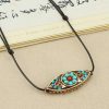 Collar de Protección con Turquesa del Tíbet en Talla Marquesa Tibet Turquoise Marquise Protection Necklace