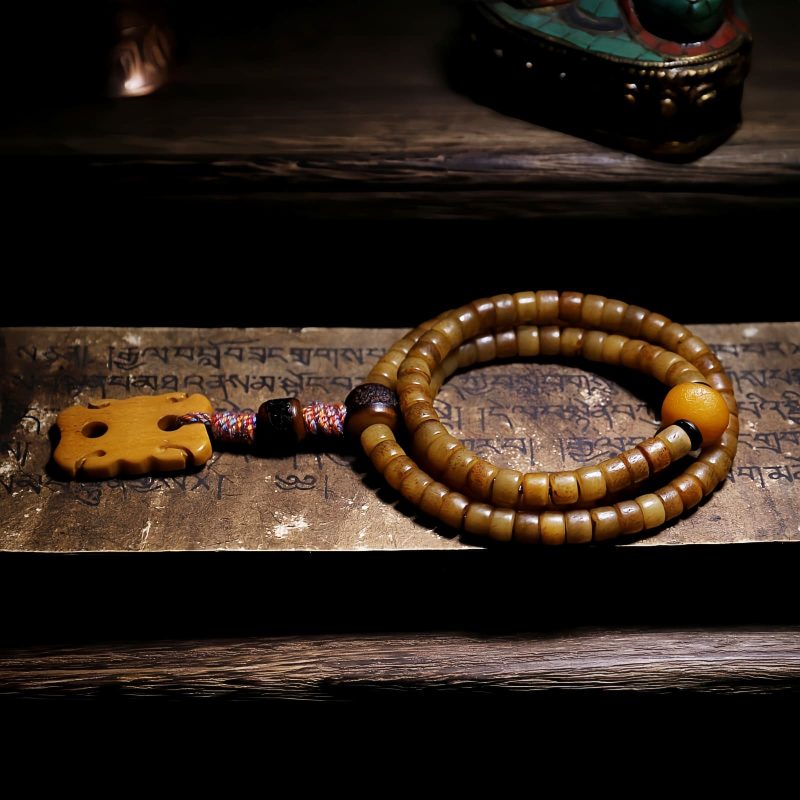 Tibetan 108 Mala Yak Bone Amber Balance Bracelet Tibetan 108 Mala Yak Bone Amber Balance Bracelet