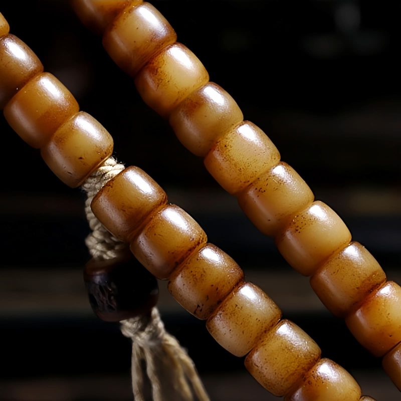 Tibetan 108 Mala Yak Bone Amber Balance Bracelet Tibetan 108 Mala Yak Bone Amber Balance Bracelet