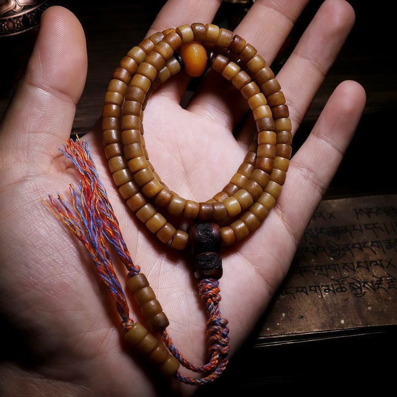 Tibetan 108 Mala Yak Bone Amber Balance Bracelet Tibetan 108 Mala Yak Bone Amber Balance Bracelet