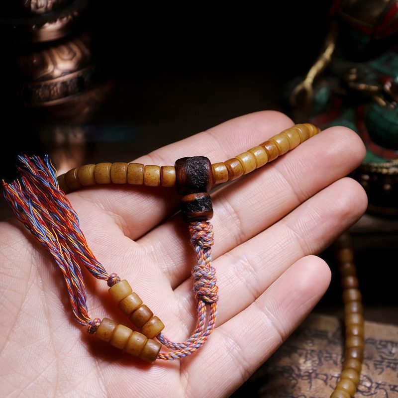 Tibetan 108 Mala Yak Bone Amber Balance Bracelet Tibetan 108 Mala Yak Bone Amber Balance Bracelet