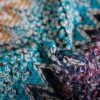 Tibetan Blue Beige Wavy Tassel Shawl Tibetan Blue Beige Wavy Tassel Shawl