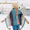 Tibetan Blue Beige Wavy Tassel Shawl Tibetan Blue Beige Wavy Tassel Shawl