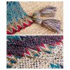 Tibetan Blue Beige Wavy Tassel Shawl Tibetan Blue Beige Wavy Tassel Shawl