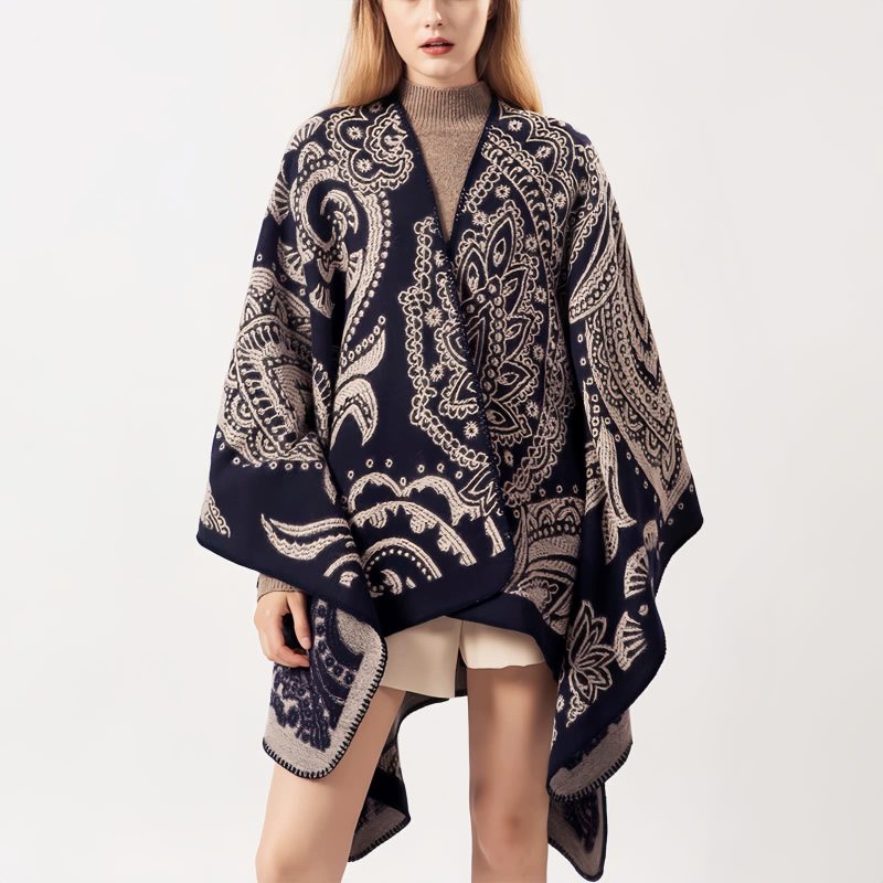 Handgefertigter tibetischer Schal mit Paisley-Muster Tibetan Cashew Flower Handcrafted Shawl
