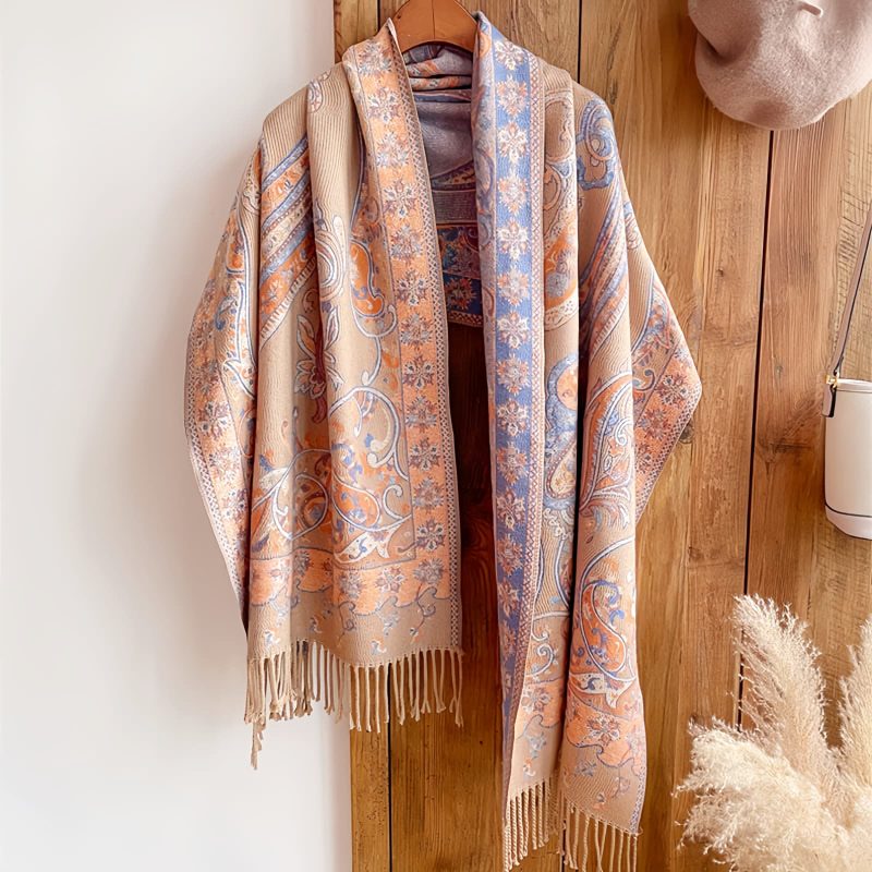 Tibetan Cashew Flower Tassel Shawl Tibetan Cashew Flower Tassel Shawl