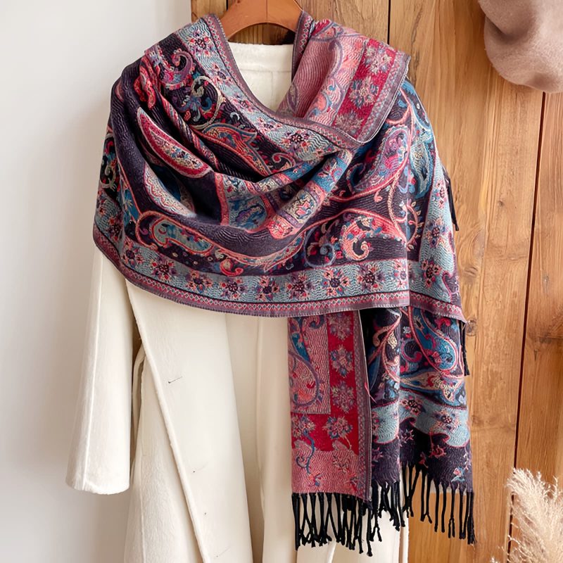 Tibetan Cashew Flower Tassel Shawl Tibetan Cashew Flower Tassel Shawl