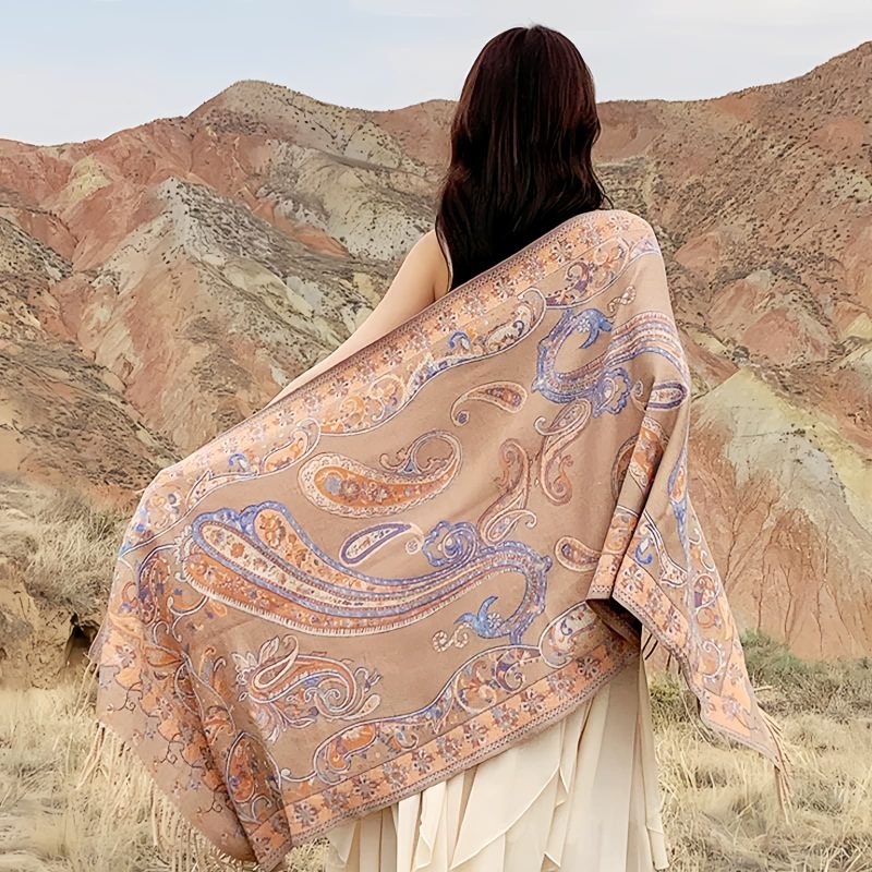 Tibetan Cashew Flower Tassel Shawl Tibetan Cashew Flower Tassel Shawl