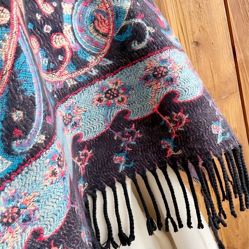 Tibetan Cashew Flower Tassel Shawl Tibetan Cashew Flower Tassel Shawl