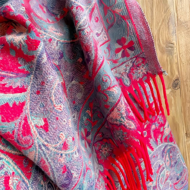 Tibetan Cashew Flowers Shawl Wrap Tibetan Cashew Flowers Shawl Wrap
