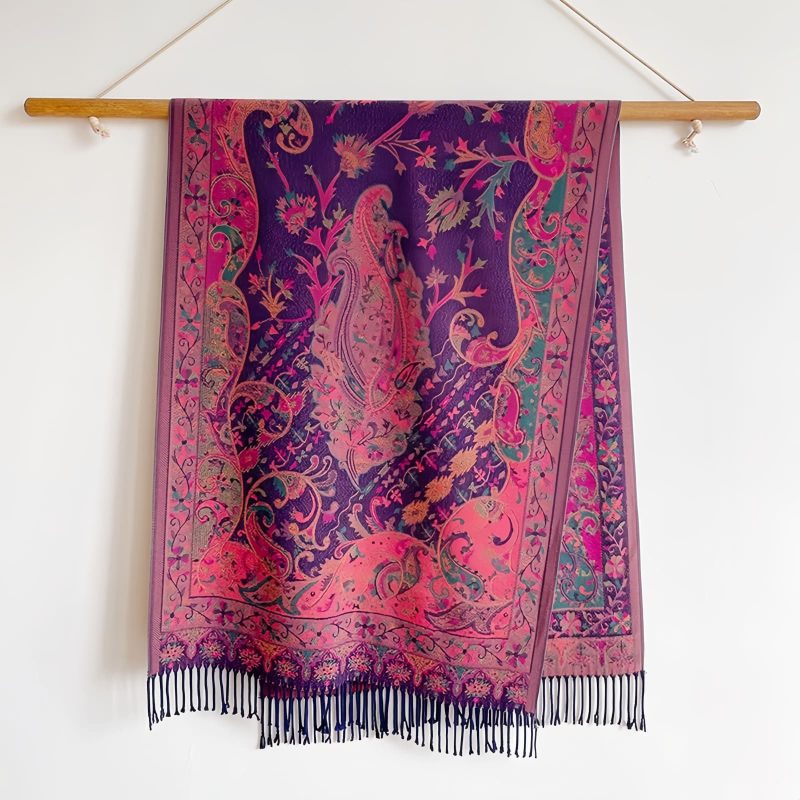 Tibetan Cashew Flowers Shawl Wrap Tibetan Cashew Flowers Shawl Wrap