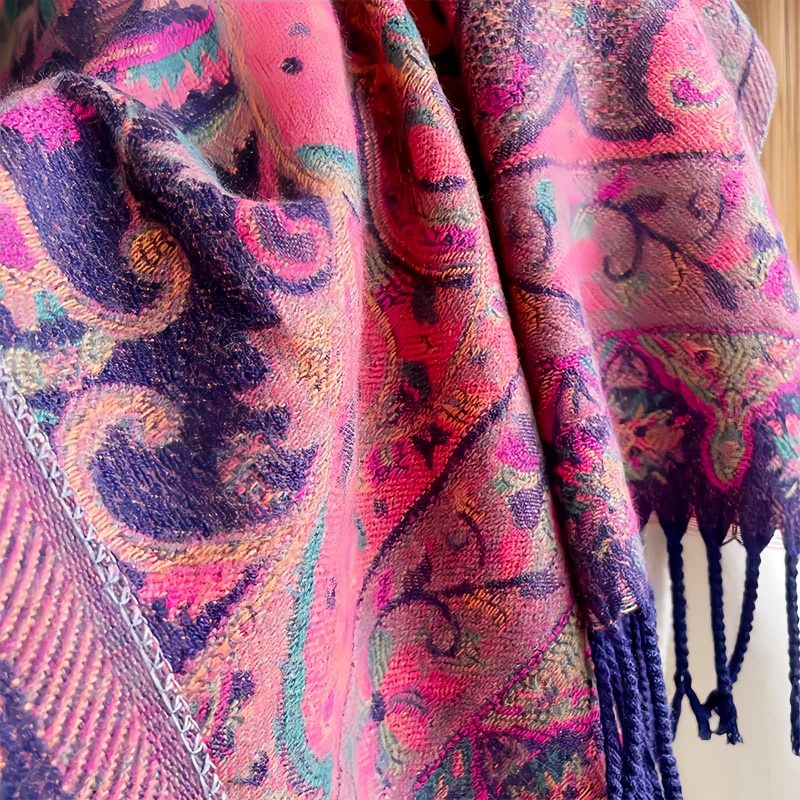 Tibetan Cashew Flowers Shawl Wrap Tibetan Cashew Flowers Shawl Wrap