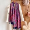 Tibetan Cashew Flowers Shawl Wrap Tibetan Cashew Flowers Shawl Wrap