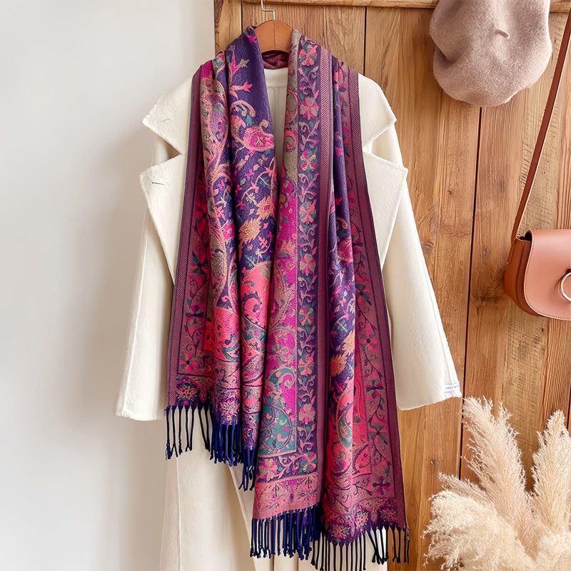 Tibetan Cashew Flowers Shawl Wrap Tibetan Cashew Flowers Shawl Wrap