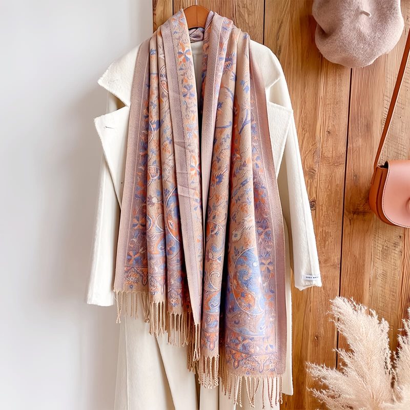 Tibetan Cashew Flowers Shawl Wrap Tibetan Cashew Flowers Shawl Wrap
