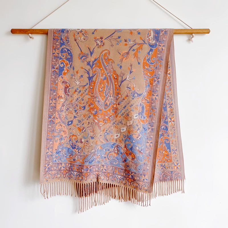Tibetan Cashew Flowers Shawl Wrap Tibetan Cashew Flowers Shawl Wrap