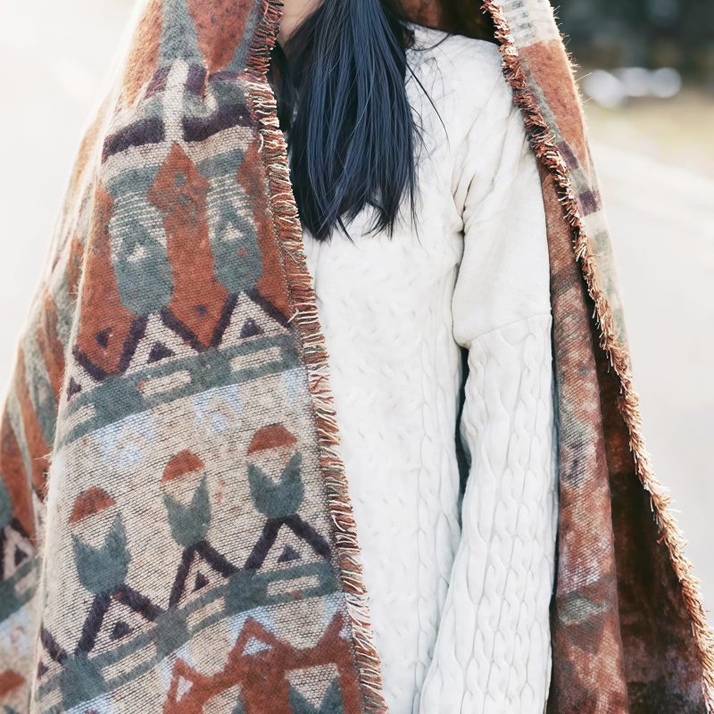 Tibetan Classic Geometry Pattern Shawl Tibetan Classic Geometry Pattern Shawl