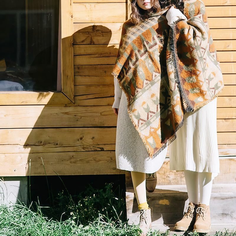 Tibetan Classic Geometry Pattern Shawl Tibetan Classic Geometry Pattern Shawl