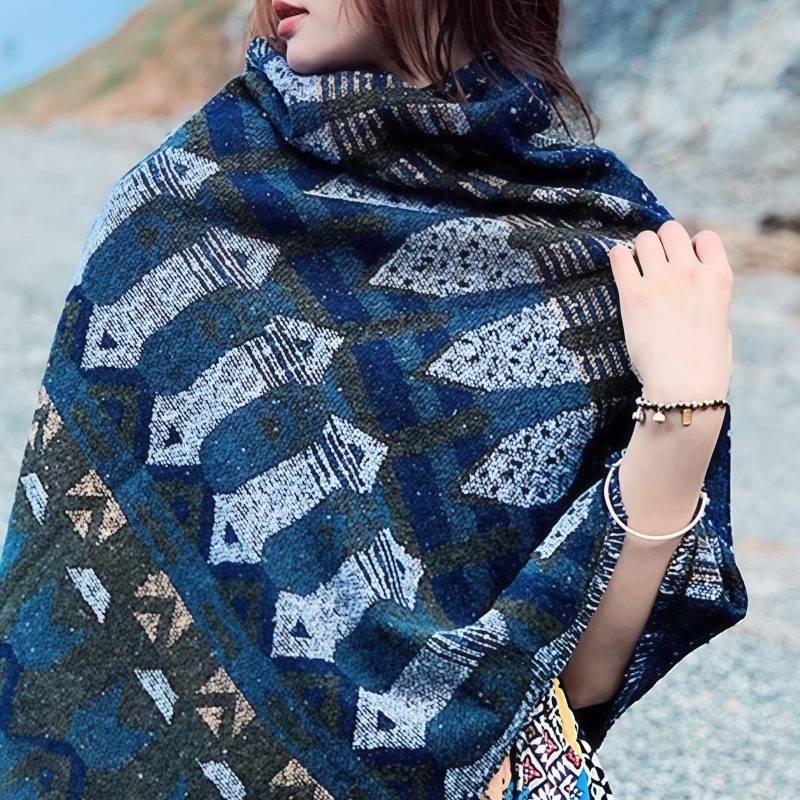 Tibetan Classic Geometry Pattern Shawl Tibetan Classic Geometry Pattern Shawl