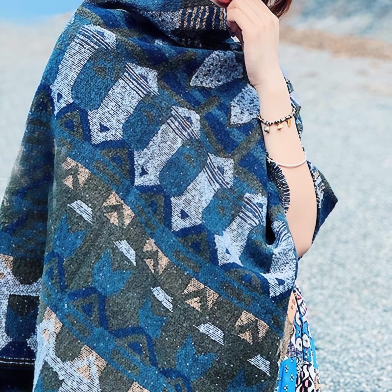 Tibetan Classic Geometry Pattern Shawl Tibetan Classic Geometry Pattern Shawl