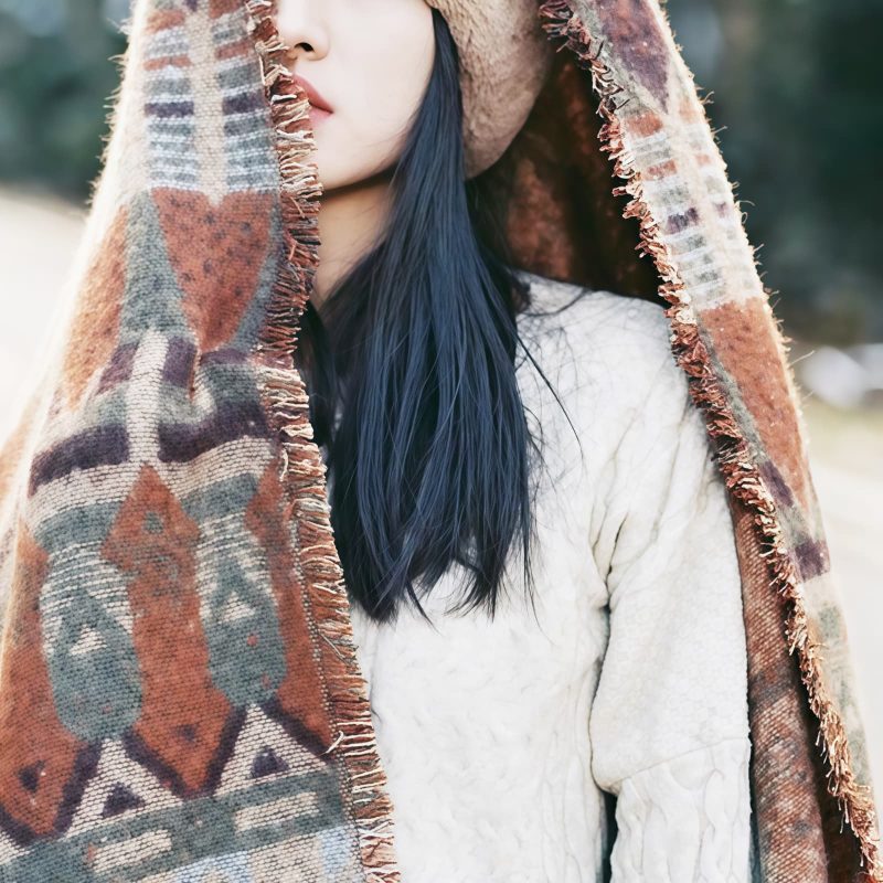 Tibetan Classic Geometry Pattern Shawl Tibetan Classic Geometry Pattern Shawl