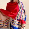 Tibetan Colorful Geometry Shawl Tibetan Colorful Geometry Shawl