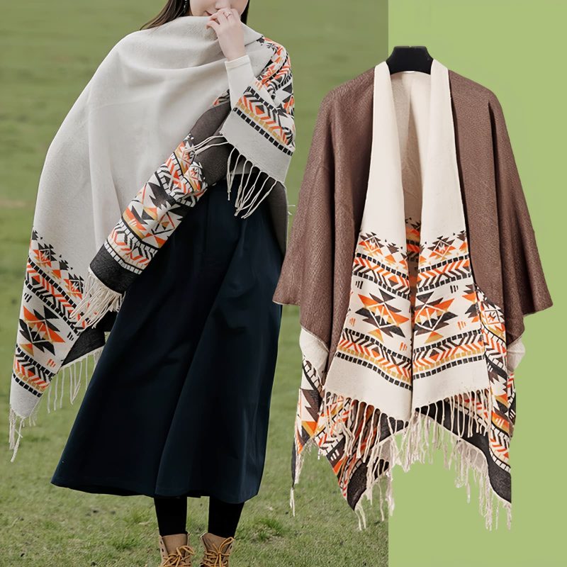 Tibetan Colorful Geometry Shawl Tibetan Colorful Geometry Shawl