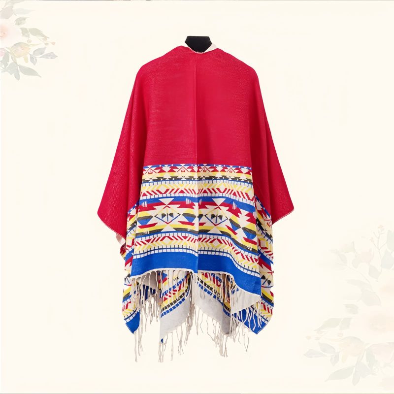 Tibetan Colorful Geometry Shawl Tibetan Colorful Geometry Shawl